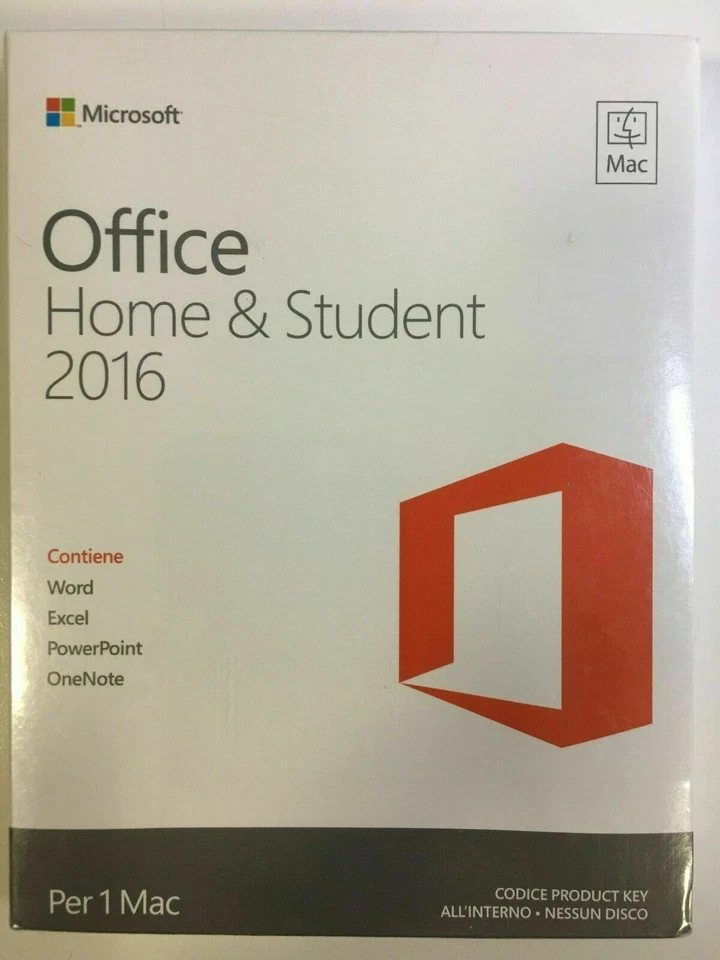 Office Home & Student 2016 Italian Retail Box for Apple Mac Computer GZA-00599 - Immagine 1 di 3