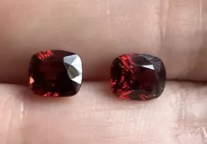 Pietra preziosa naturale Myanmar Mogoke rosso arancione spinelli naturali. Peso: 1,4 carati e 1,2 carati - Foto 1 di 22
