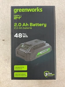 Greenworks 24V 2.0Ah USB Battery - NEW! - Picture 1 of 2