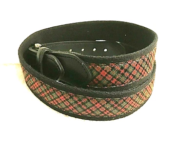 Men's Black w/Red & Green Holiday Plaid Belt-Size M(34-36)-Excellent Condition - Image 1 of 4