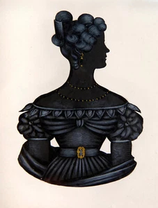 ANTIQUE SILHOUETTE PORTRAIT MINIATUR MALEREI LOUISE LIEBERMANN KOSERITZ SPANDAU - Bild 1 von 6
