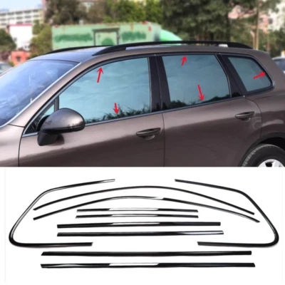 Black Titanium Windows Sill Molding Strip Trim 10PCS For VW Touareg 2011-2018 - Image 1 of 4
