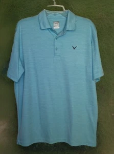 NEU OHNE ETIKETT CALLAWAY M HIMMELBLAU WEISS FARBE MESH EINFARBIG GOLF POLOSHIRT HERREN OPTI-DRI - Bild 1 von 4