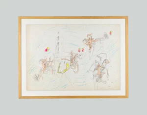 Roberto Sebastian MATTA - "Senza titolo" (anni '70) - Tecnica mista su carta - Bild 1 von 6