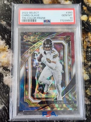 2022 Chris Olave RC #360 Suite Level Tri-color Prizm Psa 10 Gem Mint #20/149* - Image 1 of 3