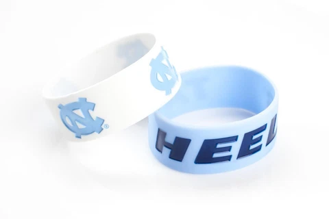 North Carolina Tar Heels Silicone Bracelets 2 Pack Wide [NEW] Jewelry Bracelet Cover