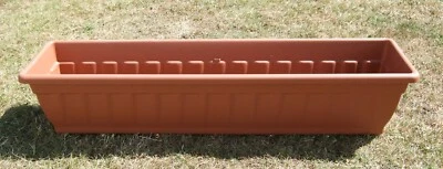 2 x 80cm Garden Troughs Patio Planters - Image 1 of 4