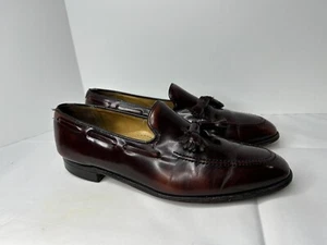 Vintage Florsheim Imperial Loafer Shoes Mens Sz 12 Burgundy Leather Tassel 13237 - Picture 1 of 18