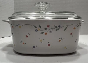 Corning Ware English Meadow Square A-1 1/2-B 1 .5 Liter Casserole Pyrex Lid A7C - Picture 1 of 14