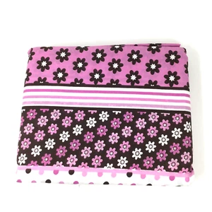 Girls Twin Sheet Set Floral Stripes Daisy Pink 3 Pieces Brand New - Picture 1 of 9