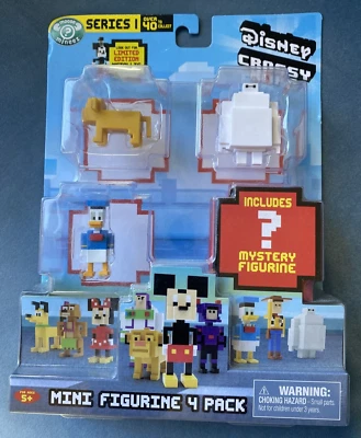 Crossy Road Disney Serie 1 Mini Figuras Paquete de 4 con Figura Misteriosa NUEVO SELLADO Foto 1 de 4