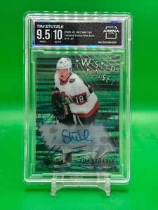 Tim Stutzle 2020-21 UD Clear Cut Twisted Tinsel RC Auto #TT-ST Ottawa AC 9,5/10 - Bild 1 von 2