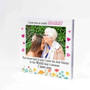 Custom Acrylic Photo Plaque Gift For Nan Nanny Nana Grandma Grandparent Birthday - Picture 1 of 8
