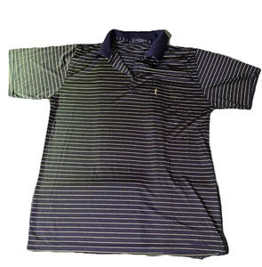 Yves Saint Laurent Hemd XL YSL Polo T Shirt Nadelstreifen Designer Slim Preppy Seide - Bild 1 von 5