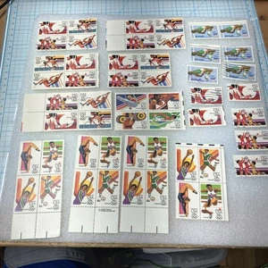 1980-1984 Olympics US Air Mail Stamps- Blocks and Single. Most MNH/few Used DEAL - Picture 1 of 19