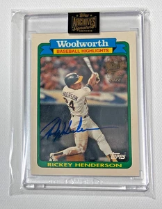 RICKEY HENDERSON 1/1 2022 Topps Archives Signature Series Auto 1990 Woolworth - Picture 1 of 5