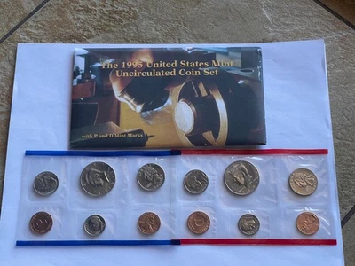 1995 P&D Mint Set Brilliant Uncirculated US with Envelope & COA (10 Coin Set) - Image 1 of 3