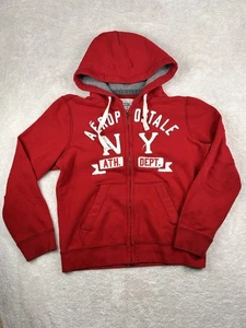 Aeropostale Zip Hoodie Large Red New York Est 1987 Vintage Logo Y2K Streetwear - Picture 1 of 10