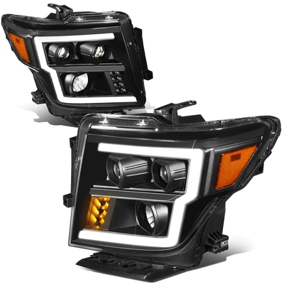 Faros proyectores Fit 16-24 Nissan Titan XD lámpara con señal LED DRL negro ámbar Foto 1 de 4