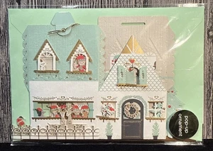NEW Hallmark PAPER WONDER Christmas Card Pop Up Ornament Reindeer Elves In House - Picture 1 of 2