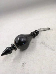 Living Quarters Hand Blown Mercury Glass Black Finial Ornament - Picture 1 of 5