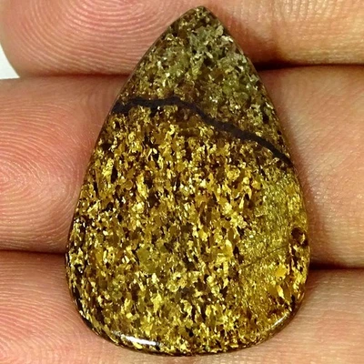 18,70 quilates. Piedra preciosa cabujón pera jade ultra marrón 100 % natural 21X32X3MM Foto 1 de 4