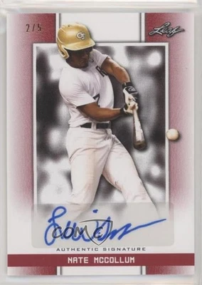 2019 Leaf Perfect Game National Showcase Auto Red /5 Nate McCollum #BA-NM2 Auto - Image 1 of 2