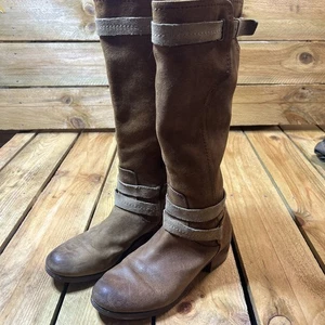 UGG Größe 8,5 Darcy Darcie braun Leder Reitstiefel 1004172 hoher seitlicher Reißverschluss - Bild 1 von 7