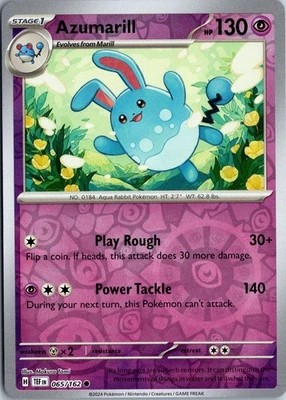 Azumarill - SV05: Temporal Forces #065/162 Reverse Holo Common - Image 1 of 2