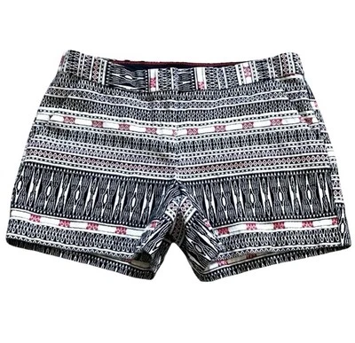 Dalia Women’s Tribal Aztec Red Black & White Embroidered Dress Shorts Size 8 - Image 1 of 4