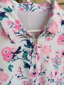 Lillie Green Damen 1/4 Reißverschluss Blumenmuster Golf Performance Top Medium - Bild 1 von 9