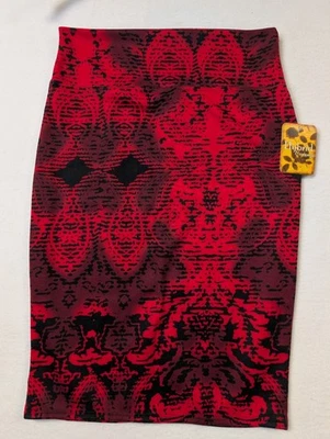 Falda lápiz ajustada al cuerpo Hybrid Company roja negra XL mezcla de poliéster Foto 1 de 4