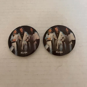 Rush Band Of 3 Button Badge Pinback Vintage Set Of 2 - Picture 1 of 4