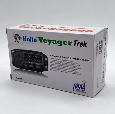 Kaito Voyager Trek Dynamo & Solar Powered Radio AM FM SW NOAA WB & Weather - Image 1 of 4