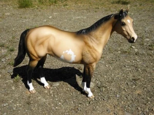 Peter Stone Custom Quarter Horse Buckskin Paint Horse Statue OOAK  - Bild 1 von 7