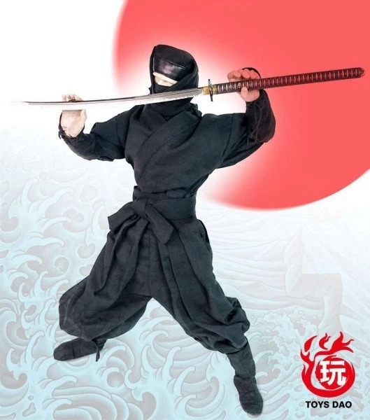 N3-4 1:6 Scale Black ninja Clothes set Model For 12" Male Figure Doll Toys - Image 1 of 2