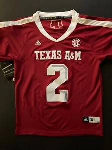 Texas A&M Aggies Johnny Manziel #2 Adidas Jersey Youth Small Maroon (NEW) + Flag - Picture 1 of 4