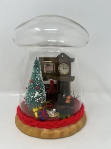 Vintage The Swiss Co Weihnachten Diorama Glas Pilz Kuppel Wohnzimmer - Bild 1 von 15
