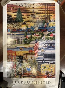 Ducks Unlimited 60 Years Anniversary Poster  1937-1997 3'X2' - Picture 1 of 18
