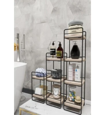 Wall Shelf Natural Wood Bedroom Living Room Study Room Shelf(Espresso, Set of 3) - Image 1 of 4