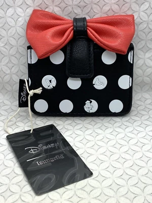 Portatarjetas Loungefly X Disney Minnie Mouse arco rojo grande negro blanco lunares Foto 1 de 4