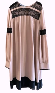 Prada Dusty Pink Silk Crepe Lace Trim Dress - Picture 1 of 10