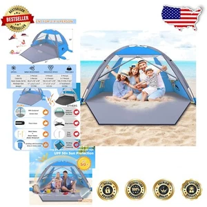 Parasol con protección UV UPF 50+ para 8 personas - Cabaña de playa portátil liviana - Imagen 1 de 9