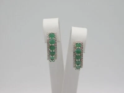 ДИЗАЙНЕРСКИЕ СЕРЬГИ JTV С РОДИЕМ ИЗ ЧИСТОГО СЕРЕБРА САКОТА ИЗУМРУД ЦИРКОНИЙ - Изображение 1 из 4