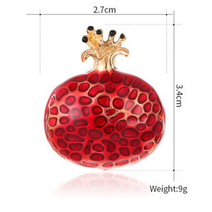 Cute Glaze Red Pomegranate Brooch Fruit Series Corsage Shirt Anti-exposure Pin