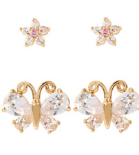 Betsey Johnson Glitz Flower Butterfly Earring Duo 1144