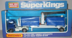 MATCHBOX SUPER KINGS K-33 CARGO HAULER 'UNITED STATES STEEL' MINT/PERFECT MIB - Picture 1 of 7