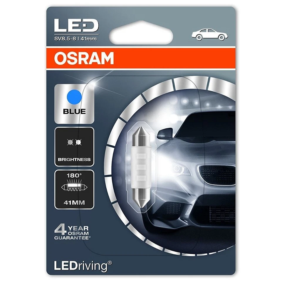 C5W OSRAM LED (264) 12V 41mm 6441BL-01B Blue 6800K Ampoule intérieure Single  - Photo 1/1