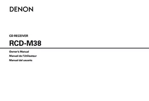 MANUAL Denon Reproductor de CD Manual de Usuario - RCD-M38 Manual del Propietario ENVÍO GRATUITO - Imagen 1 de 1