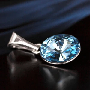 Colgante plata 925 colgante de cadena A160, cristal, elegante, elegante, sencillo,  - Imagen 1 de 3